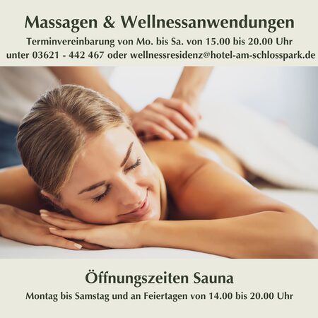 Massage- und Wellnessangebote im Hotel Am Schlosspark Gotha – jetzt Termin vereinbaren