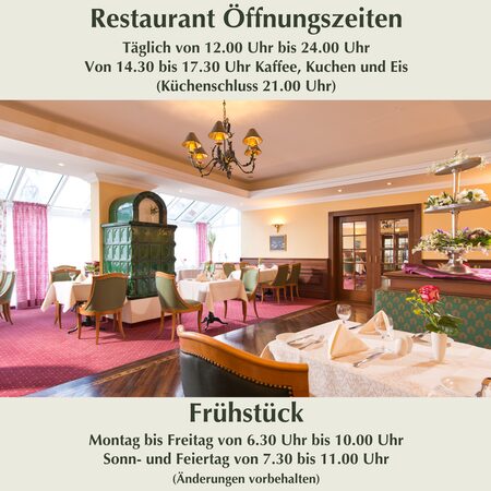 Öffnungszeiten des Restaurants im Hotel Am Schlosspark Gotha